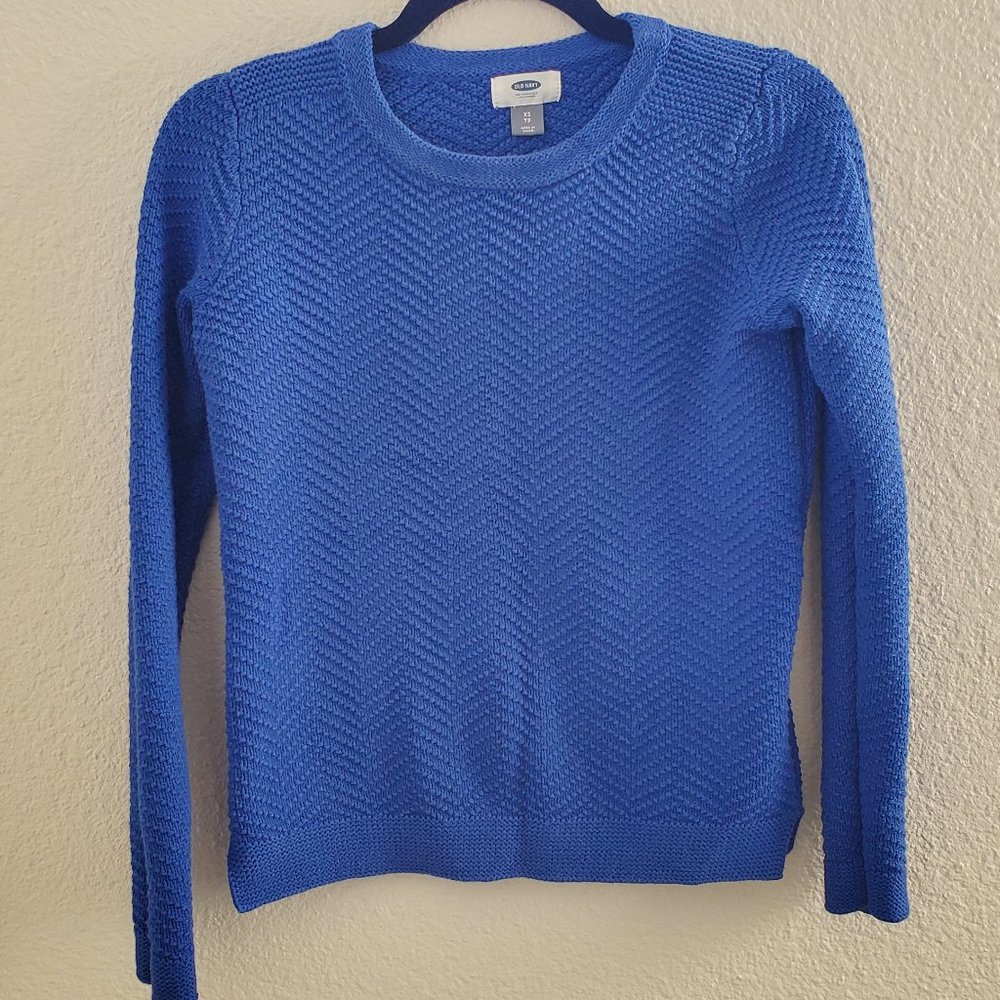 Old Navy Royal Blue Woven Sweater